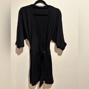 Simple Black Wrap Dress (S)